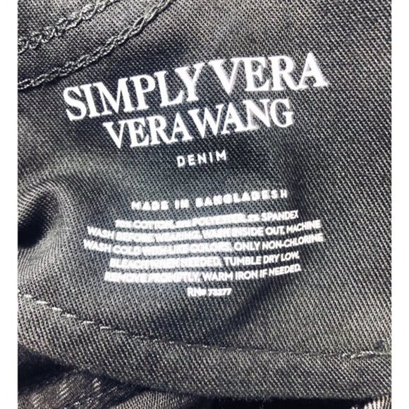Simply Vera Wang Womens Black High Rise Crop Ankle Zipper Skinny Jeans Sz 16 New - Picture 8 of 11